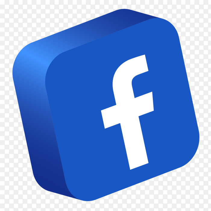 Facebook logo 3d button social media png 3