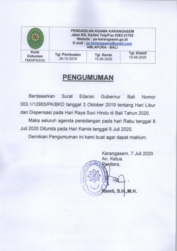 6. Penundaan Sidang 8 Juli 2020